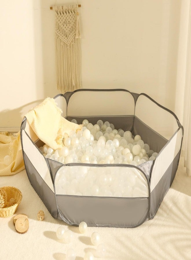 TRENDPLAY حوض كرات قابل للطي للأطفال الصغار، حوض كرات كبير قابل للطي، خيمة لعب للأطفال، حظيرة لعب زحف، حوض كرات، بيت لعب مع حقيبة تخزين، للأولاد والبنات والكلاب والقطط والنموس، للاستخدام الداخلي والخارجي، رمادي داكن - Image 3