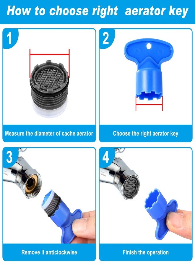 Draupnir 28 pcs Faucet Cache Aerators with 5 Pcs Faucet Aerator Key Cache Aerators Replacement Inserts for Sink M16.5 18.5 21.5 24 mm for Bathroom or Kitchen - Image 4