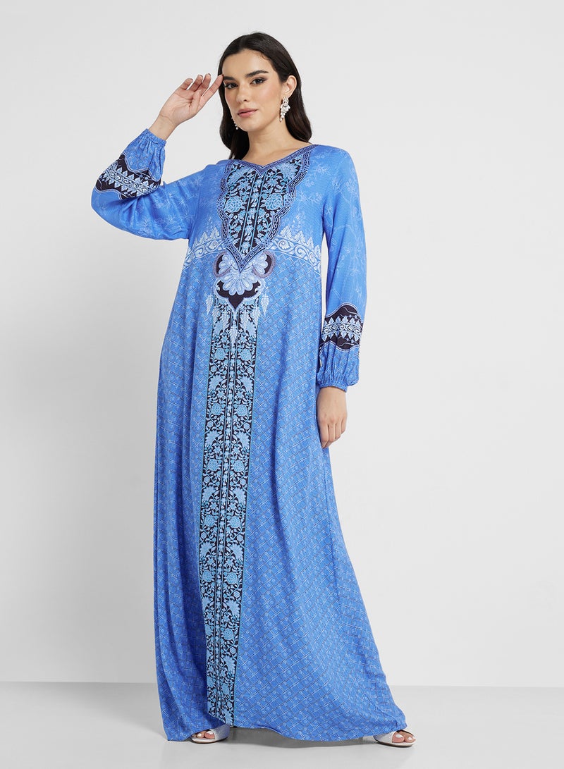 KASHKHA Printed Jalabiya with Stone - Image 4