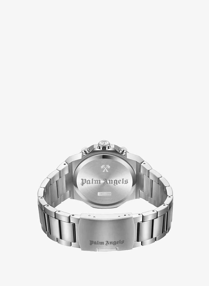 Palm Angels silver Fiero Blue Dial Silver Stainless Steel Bracelet Chronograph Watch for Men, 44mm for Men | Best Price UAE
