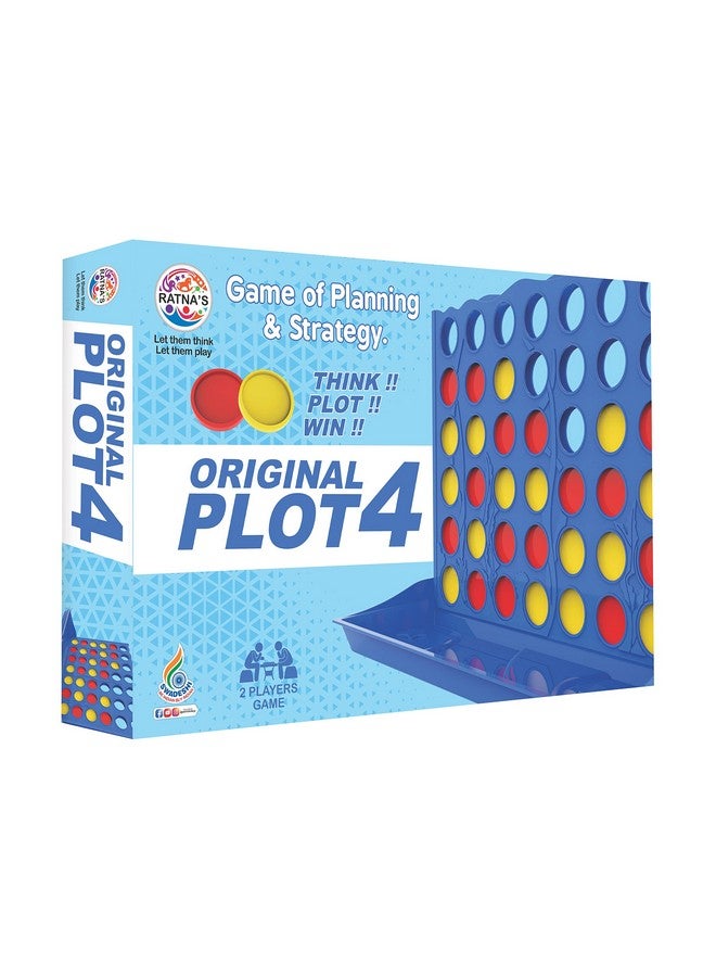 راتاناز لعبة Ratna's Original Plot 4 Big Board Game العائلية، لعبة استراتيجية للاعبين من عمر 5 سنوات فما فوق - Image 1