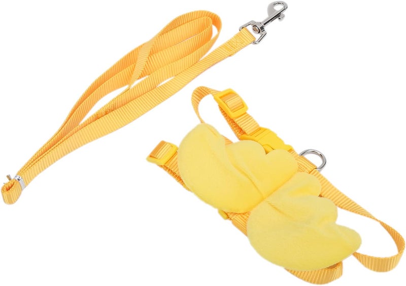 Yellow Adjustable Ducks Harness And Leash Set Easy To Wear For Daily Walking Size M - Image 1
