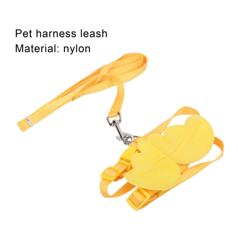 Yellow Adjustable Ducks Harness And Leash Set Easy To Wear For Daily Walking Size M - Image 4