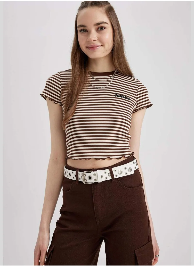DeFacto Woman Knitted Short Sleeve T-Shirt