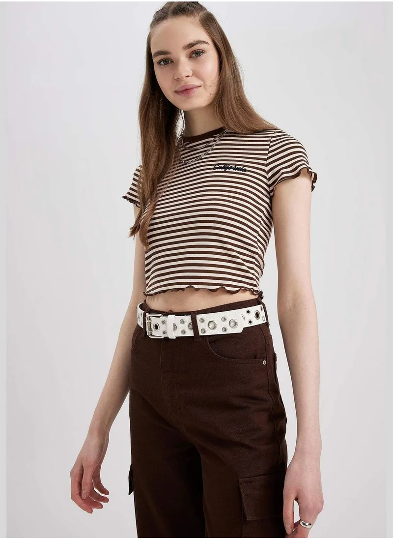 DeFacto Woman Knitted Short Sleeve T-Shirt
