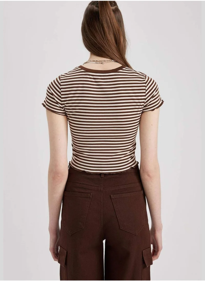DeFacto Woman Knitted Short Sleeve T-Shirt