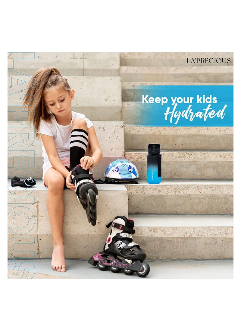 LA' PRECIOUS - LA' PRECIOUS 350ml Kids Water Bottle - USA Tritan Material Non-Toxic BPA Free - Fast Flow - Flip Top Leak Proof Lid and One Click Open - Image 1