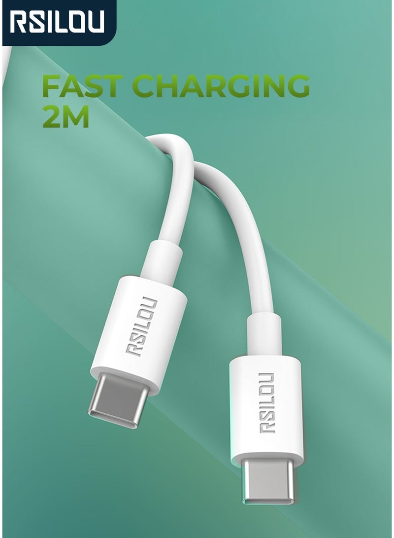RSILOU R2022 – Type-C to Type-C Fast Charging Data Cable (200cm) – Durable, High-Speed USB-C Cable for Smartphones, Tablets & Laptops - Image 1