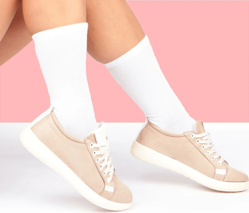 اسينتي Women's Knee Socks Socket Long Socks Women's White Socks