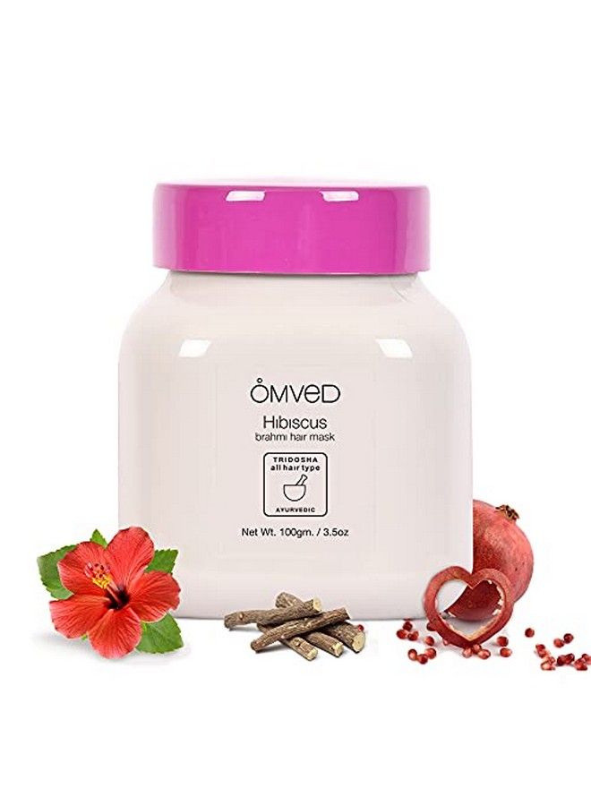 Omved قناع شعر ه hibiscus brahmi مسحوق حزمة شعر الأعشاب الأيورفيدا مع 14 عشب طبيعي لعلاج قشرة الرأس والحكة في فروة الرأس 100 غ - Image 2