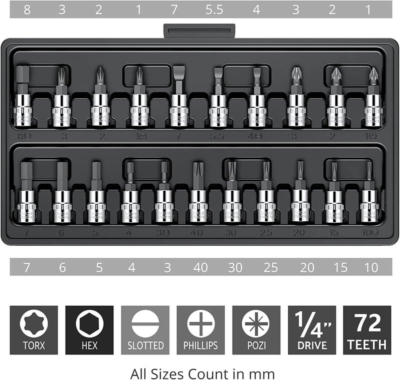 STANBONN 46 In 1 Pcs Tool Kit Screwdriver and Socket SetHand Tool Kit Wrench Set Multi Purpose Combination Tool Case Precision Socket SetBike Tool Kit Set All Bike Car Tool Kit Set Multicolour  - Image 3