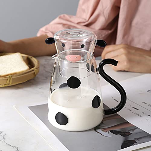 RockTrend Cartoon Cow Clear Glass Bedside Night Water Carafe Set with Tumbler, Pitcher And Cup Night Set - Image 3