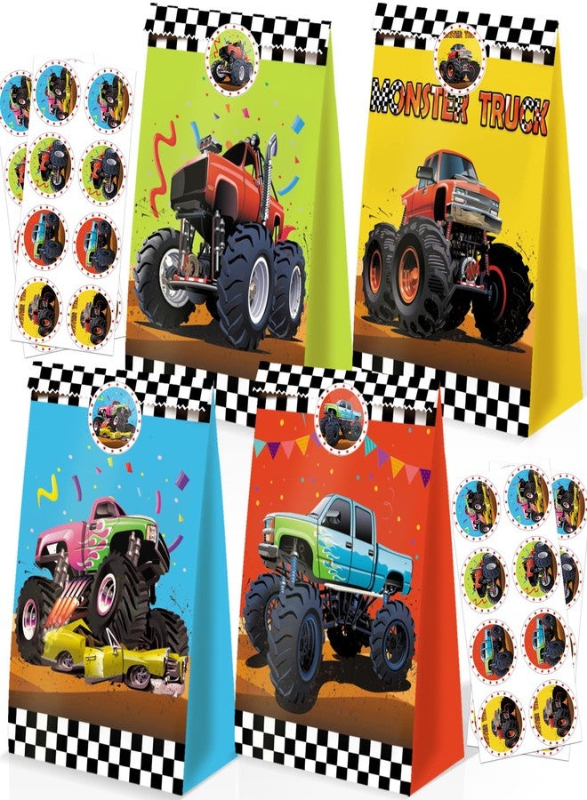 BQK 24pcs Monster Truck Goodie Bags - Monster Party Favors & Decorations for Boys' Birthday Parties - Image 1
