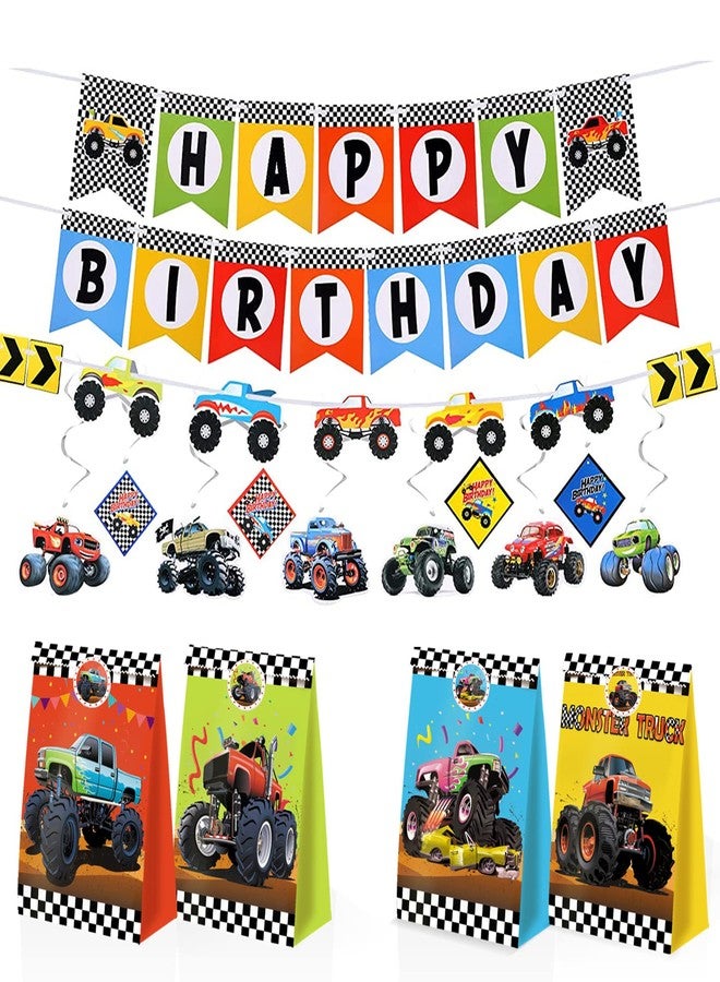 BQK 24pcs Monster Truck Goodie Bags - Monster Party Favors & Decorations for Boys' Birthday Parties - Image 4