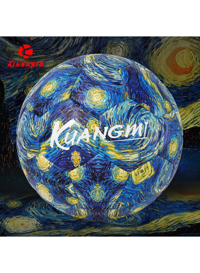 Kuangmi Van Gogh Starry Sky Soccer Ball Size 5, Standard Birthday Gift For Middle School Students, Professional Adult Compeion Ball - Image 1