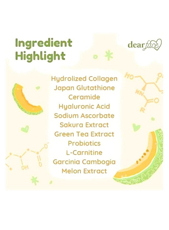 Dear Face Beauty Milk Japanese Collagen MELON Drink - 50,000mg Hydrolyzed Collagen, 6.3 Ounce (Pack of 1) - Image 3