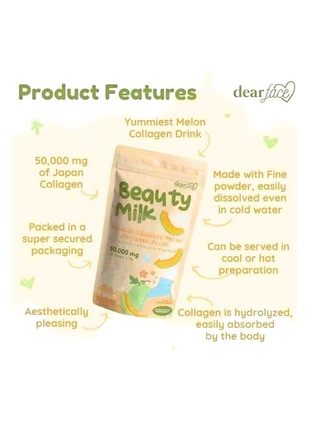 Dear Face Beauty Milk Japanese Collagen MELON Drink - 50,000mg Hydrolyzed Collagen, 6.3 Ounce (Pack of 1) - Image 4
