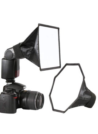 2 Pack Flash Diffuser Softbox Set Collapsible with Storage Pouch 8" Octagon and 8"x6" Rectangle Softboxes for Canon Nikon - pzsku/ZA9D270A0AD481C36BC91Z/45/_/1682064927/c00446a7-8f7d-424f-8bd2-cc0f5f77ee61