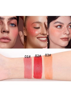 Julystar Blush Stick-  Waterproof Blush Makeup, Long Lasting 3 In 1 Cheek Blush & Lip Tint & Eye Shadow Makeup Stick, Cream Blush Makeup for All Skin Tones #02  - Image 4