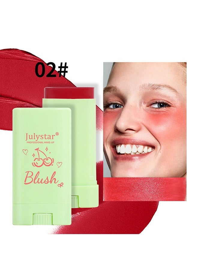 Julystar Blush Stick-  Waterproof Blush Makeup, Long Lasting 3 In 1 Cheek Blush & Lip Tint & Eye Shadow Makeup Stick, Cream Blush Makeup for All Skin Tones #02  - Image 2