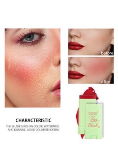 Julystar Blush Stick-  Waterproof Blush Makeup, Long Lasting 3 In 1 Cheek Blush & Lip Tint & Eye Shadow Makeup Stick, Cream Blush Makeup for All Skin Tones #02  - Image 3