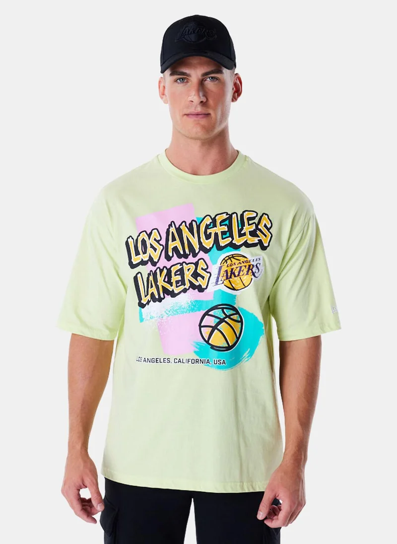 نيو ايرا Men's NBA Los Angeles Lakers Retro Graphic T-Shirt