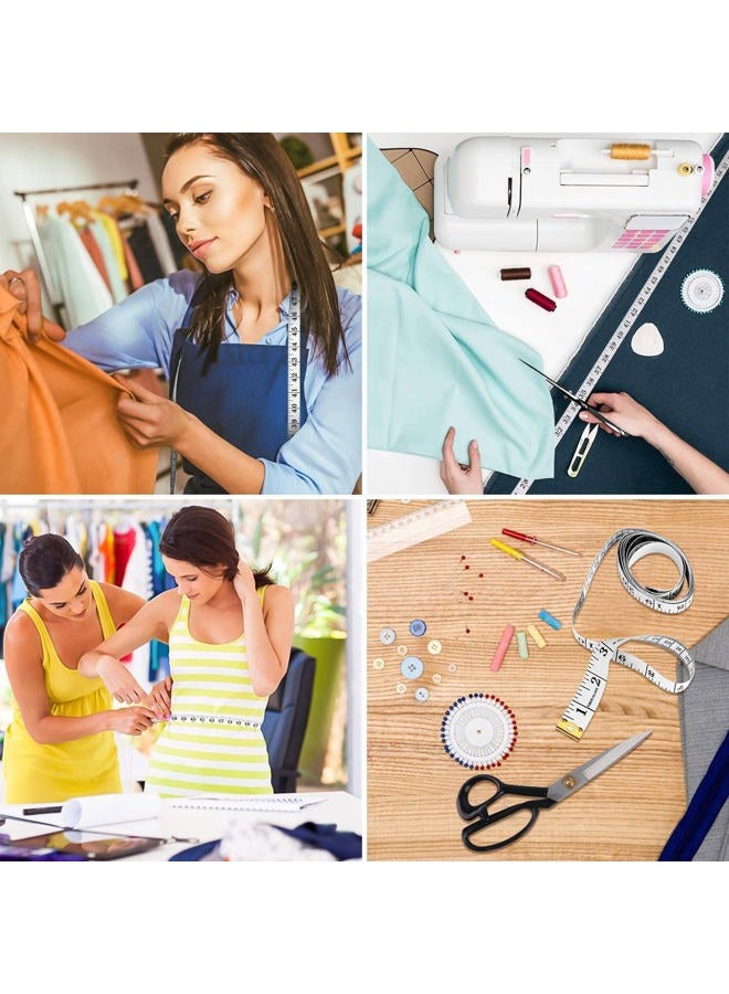 iBayam Tape Measure, Soft Ruler Measuring Tape for Body Weight Loss Fabric Sewing Tailor Cloth Vinyl Measurement Craft Supplies, 60-Inch Double Scale Ruler, 2-Pack, Pastel Pink, White - Image 5