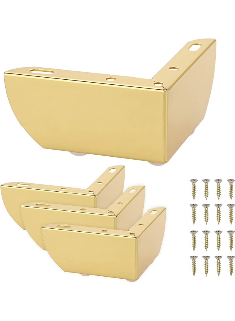6cm Gold Furniture Legs, Heavy Duty Metal Furniture Feet, 4pcs for Sofa/Cabinet/Gold Table Legs, 6cm Cabinet Legs Set (4 Pcs) - Image 1