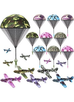 20 Pcs Parachute Toys And Camouflage Foam Airplanes Set, Parachute Army Men Toys Army Hand Throw And Foam Glider For Boys Outdoor Party Favors (Elegant Style) - pzsku/ZA9D298B1A8ACC81F330EZ/45/_/1734347840/398ce221-0e06-4585-9460-678fffe05980