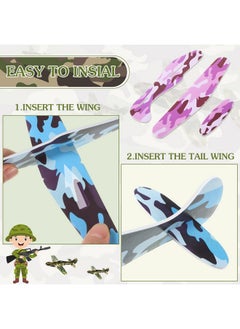 Jerify 20 Pcs Parachute Toys And Camouflage Foam Airplanes Set, Parachute Army Men Toys Army Hand Throw And Foam Glider For Boys Outdoor Party Favors (Elegant Style)  - Image 4