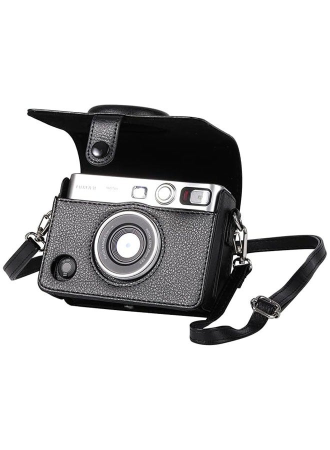 Arabest Case for Fuji Mini EVO,Camera Case Compatible for Fuji Mini EVO Camera with Adjustable Shoulder Strap in Black Lychee Texture Horizontal Style - Image 1