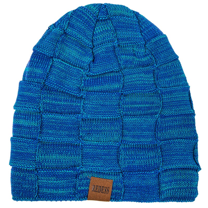 REDESS Beanie Hat for Men and Women Winter Warm Hats Knit Slouchy Thick Skull Cap, Dark Blue - Image 2