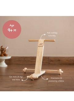 Ariro Traditional Wooden Push Wagon Stroller Wooden Baby Push Walker, Baby Learning Walking Toys  - Image 3