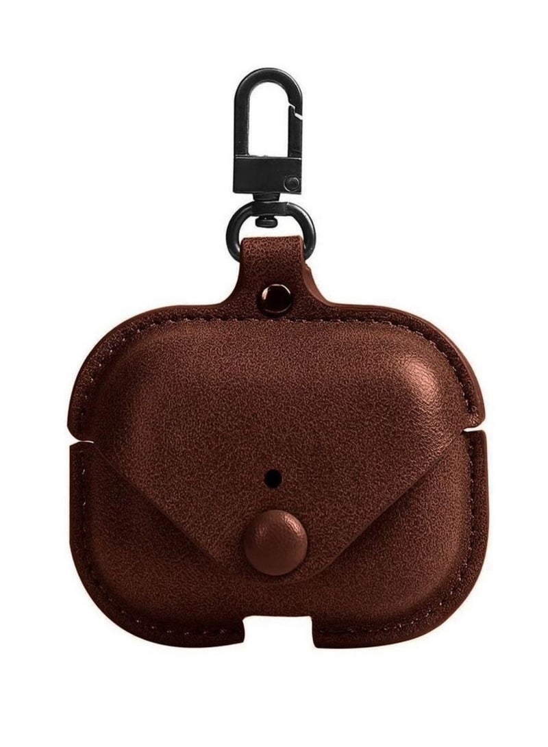 MOXOM AirPods Pro 2 Case Leather Case Cover with Keychain Compatible with Apple AirPods Pro 2nd Generation 2022 Brown - Image 1