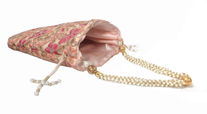 Duchess حقيبة بولتي نسائية بمقبض لؤلؤي وخرز - حقيبة عروس تقليدية عرقية كاجوال/كلتش/حقيبة يد، 20 سم طول × 2 سم عرض × 23 سم ارتفاع - Image 5