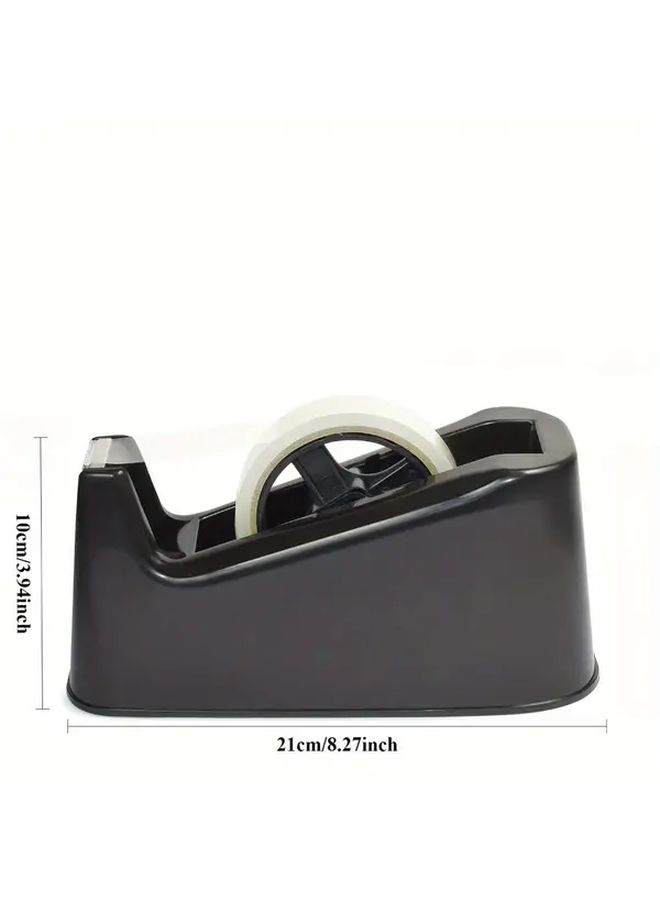 Black Heavy Duty Tape Dispenser with Non Slip Base and Sharp Blade - Image 2