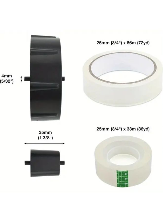 Black Heavy Duty Tape Dispenser with Non Slip Base and Sharp Blade - Image 4