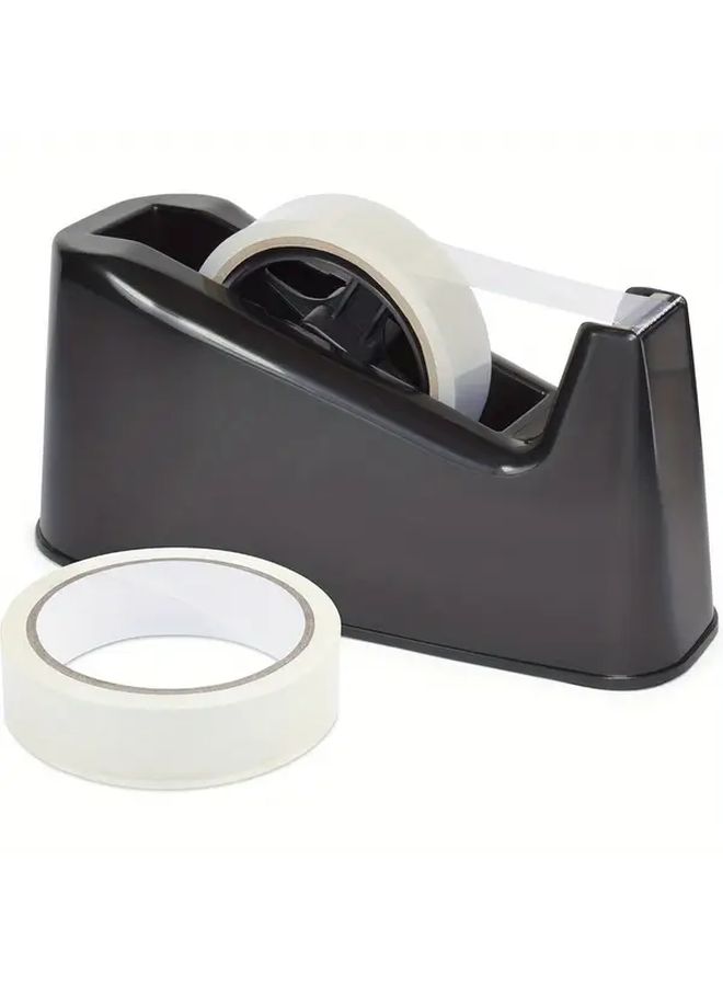 Black Heavy Duty Tape Dispenser with Non Slip Base and Sharp Blade - Image 1
