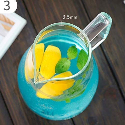 DARKZONE Borosilicate Glass Jug Pitcher Carafes with Lid Handle for Ice Tea Hot Cold Water Wine Milk Juice Beverage Coffee Beverage Carafes 1800 ml 1800 ML - Image 2