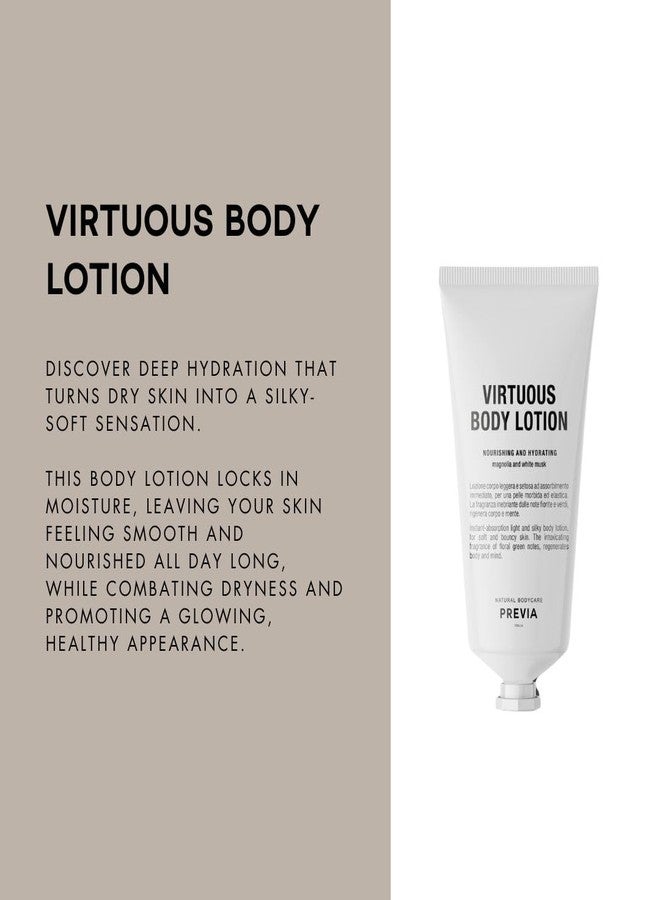 PREVIA Virtuous Body Lotion Nourishing & Hydrating Intensive Moisturizing Body Lotion with Natural Ingredients, Non-Greasy, Perfect for Dry & Sensitive Skin (3.38 fl oz) - Image 2