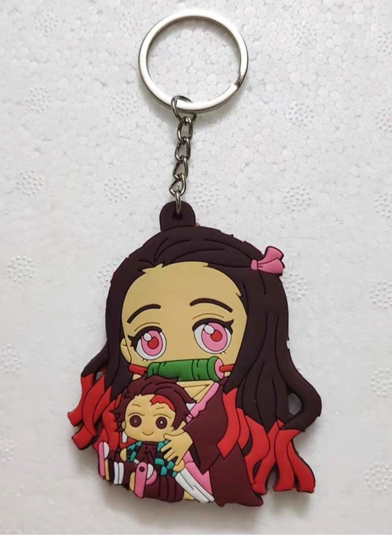 Rubber Keychain - Anime Demon Slayer Tezikoa and Tanjiroa - Image 2