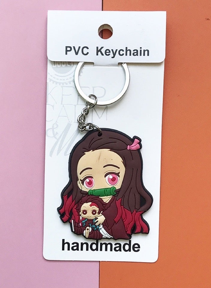 Rubber Keychain - Anime Demon Slayer Tezikoa and Tanjiroa - Image 1