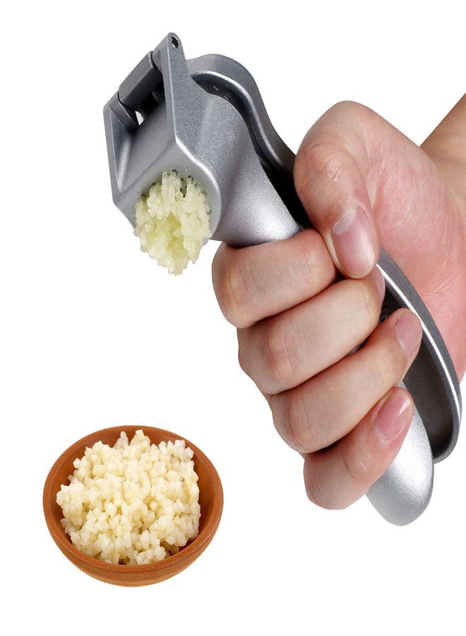 ReneeChef Garlic Press, Garlic Mincer Easy-squeeze Ergonomic Handle, Rust Proof, No Need To Peel, Professional Ginger Press & Garlic Crusher with Handy Cleaning Brush- Dishwasher Safe - Image 2