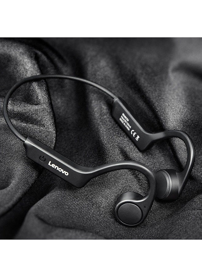 Lenovo Group Limited - Lenovo X4 Bone Conduction Headphones Wireless Bluetooth 5.0 Earphone Outdoor Sports Headset Waterproof Hands-free with Microphone Black - Image 1