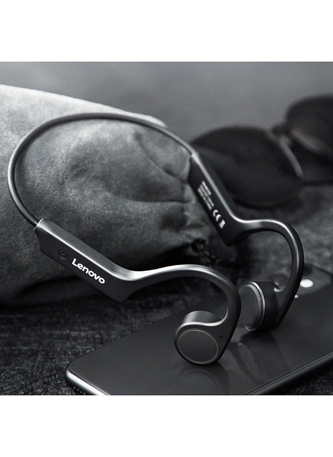Lenovo Group Limited - Lenovo X4 Bone Conduction Headphones Wireless Bluetooth 5.0 Earphone Outdoor Sports Headset Waterproof Hands-free with Microphone Black - Image 1