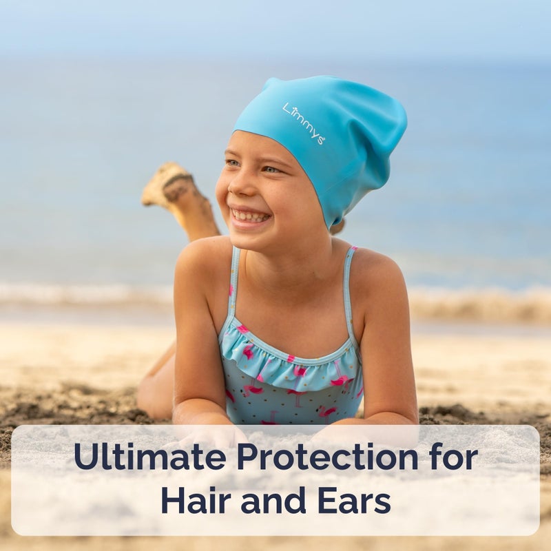 Limmys Kids Swim Cap â€“ 100% Silicone Swim Cap for Long Hair â€“ Soft, Stretchy & Comfortable Swimming Cap â€“ Designed for Durability & a Tangle-Free Experience - Image 3