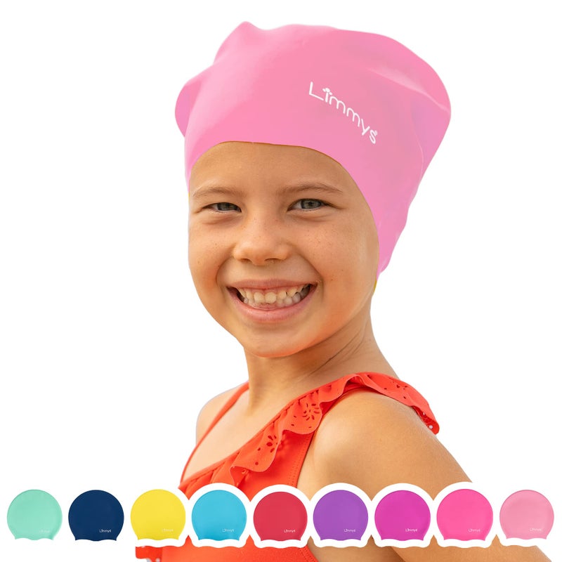 Limmys Kids Swim Cap â€“ 100% Silicone Swim Cap for Long Hair â€“ Soft, Stretchy & Comfortable Swimming Cap â€“ Designed for Durability & a Tangle-Free Experience - Image 1