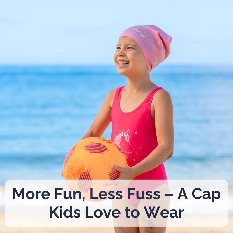 Limmys Kids Swim Cap â€“ 100% Silicone Swim Cap for Long Hair â€“ Soft, Stretchy & Comfortable Swimming Cap â€“ Designed for Durability & a Tangle-Free Experience - Image 4