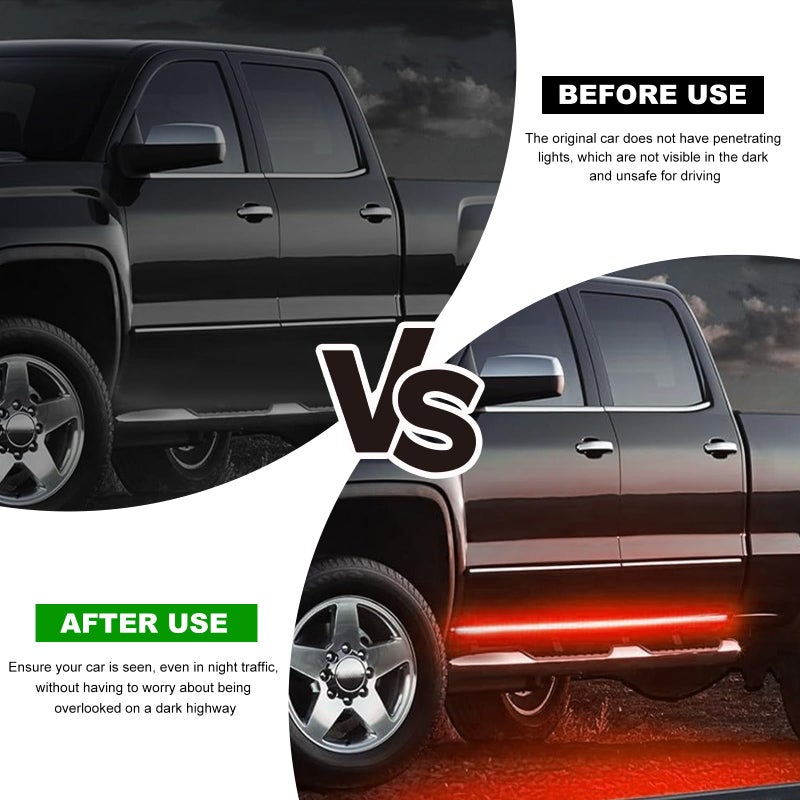 MTRPS 48" Truck Tailgate Light Bar, Triple Row Bright Flexible Strip w/Sequential Turn Signal Brake Reverse Light, IP67 Waterproof Stop Turn Signal Backup LED Strip for Pickup Trailer SUV - Image 2