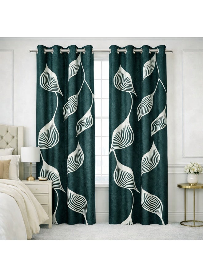 Bliss Casa Indigo Window Curtains 2 Pack 240 x 140 cm – Solid Eyelet Curtains for Bedroom & Living Room – Premium Fabric Home Drapes - Image 1